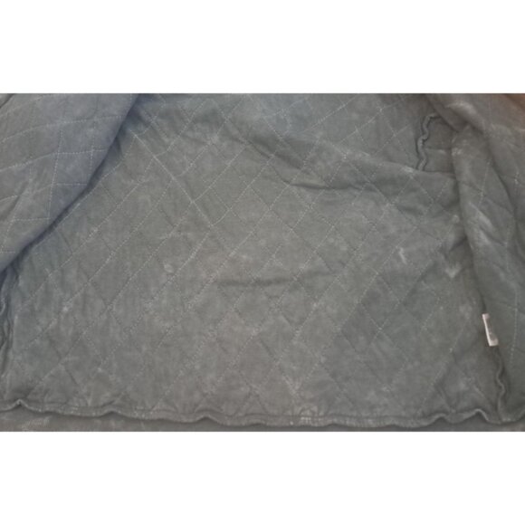 Womens Jane + Delancey Quilted Jacket Gray Pockets Acid Mineral Wash Bomber L - Picture 3 of 6